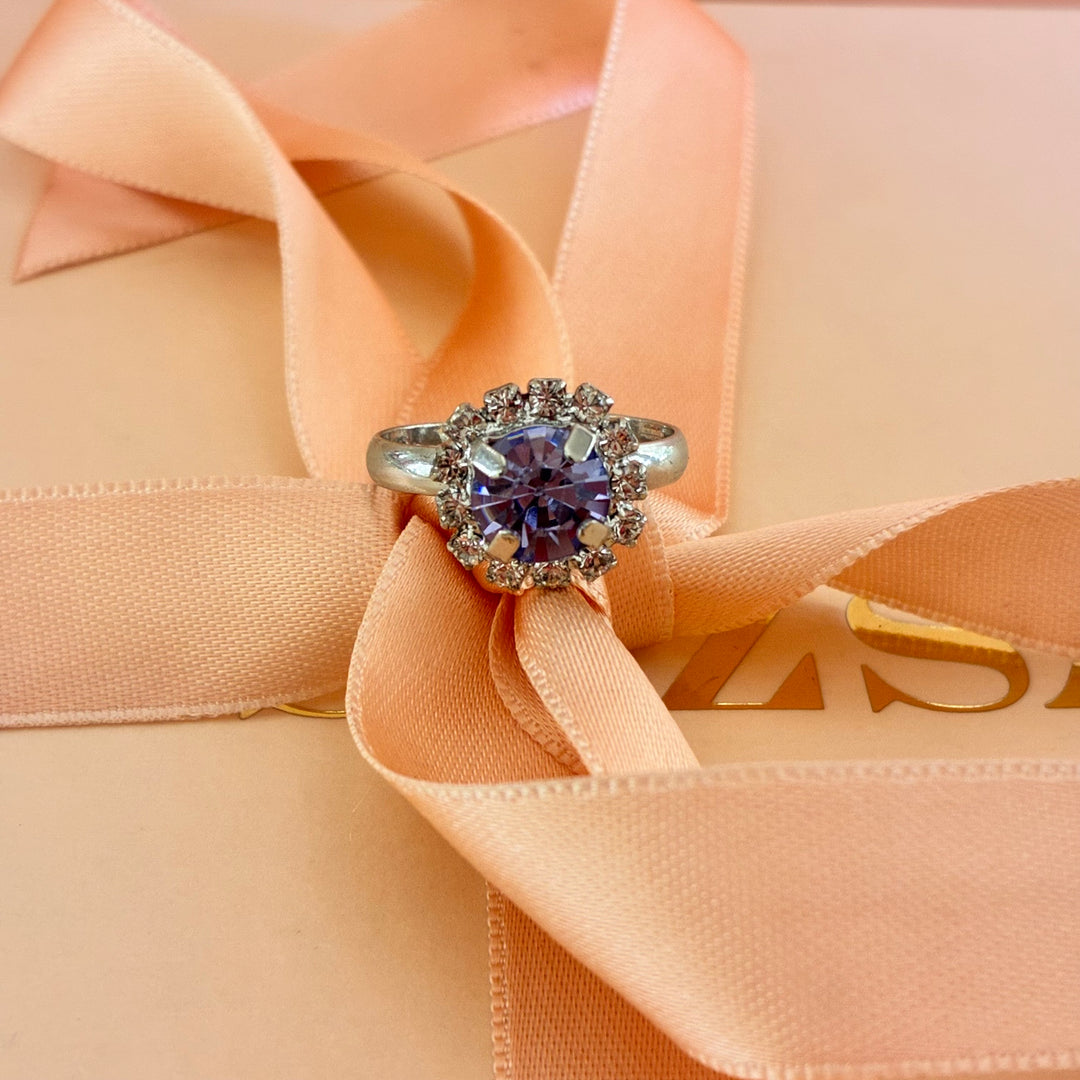 Lilac dainty Preciosa crystals silver set