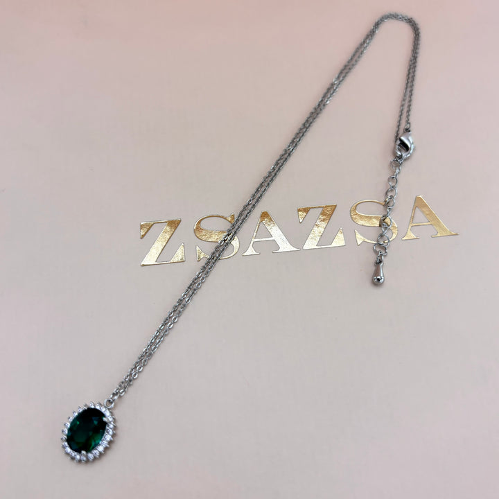 Pendant zircone green