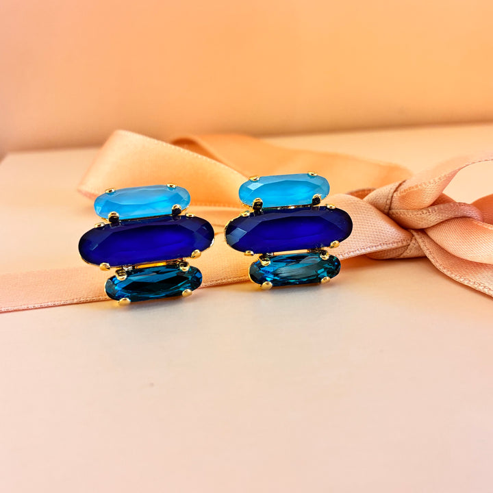 Elegant Blue Swarovski crystals earrings and bracelet