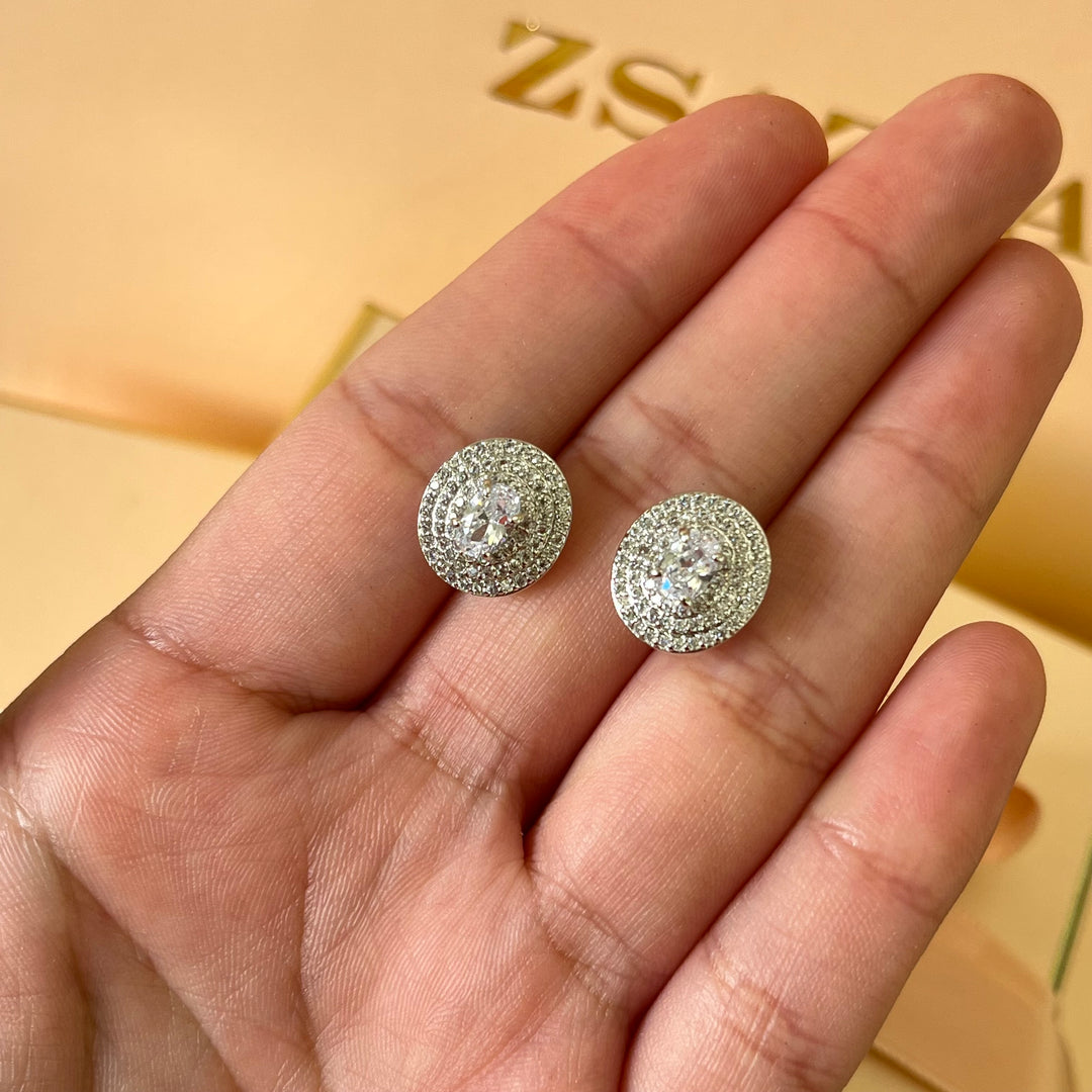 Silver zircone studs