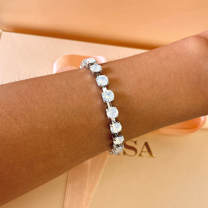 White Swarovski crystals bracelet
