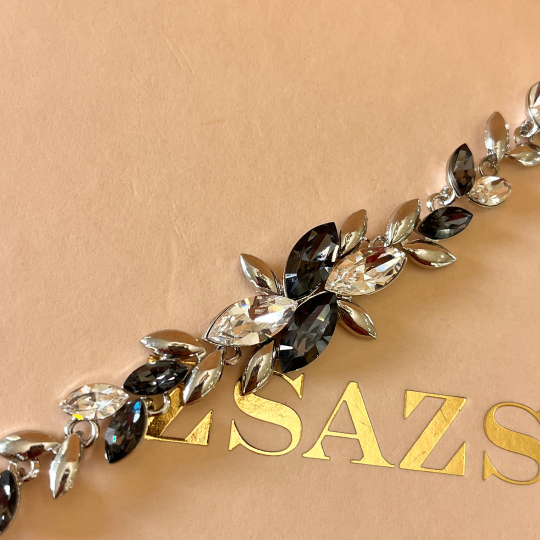 Marquise grey Swarovski crystals set