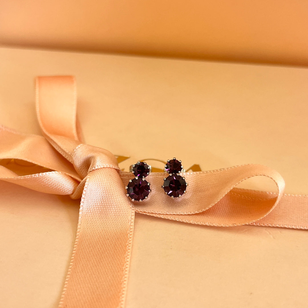 Purple preciosa crystals studs