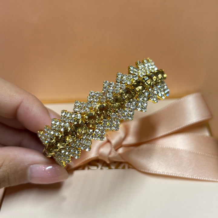 Bronze Rhinestone gold plated  bangle