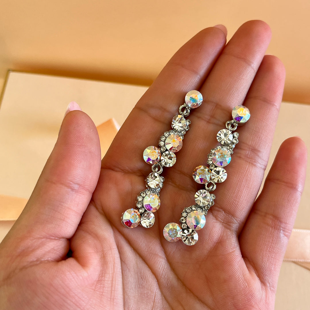 Aurora borealis Swarovski crystals earrings and bracelet