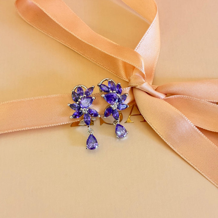 Marquise lilac zircone silver set