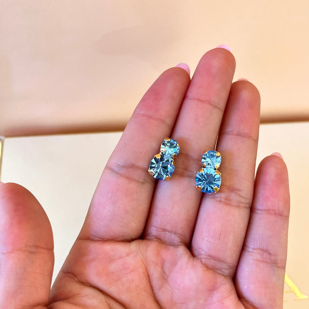 Light blue Swarovski crystals tennis set