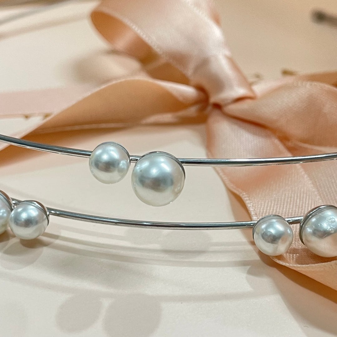 Simple 2 row pearl headband