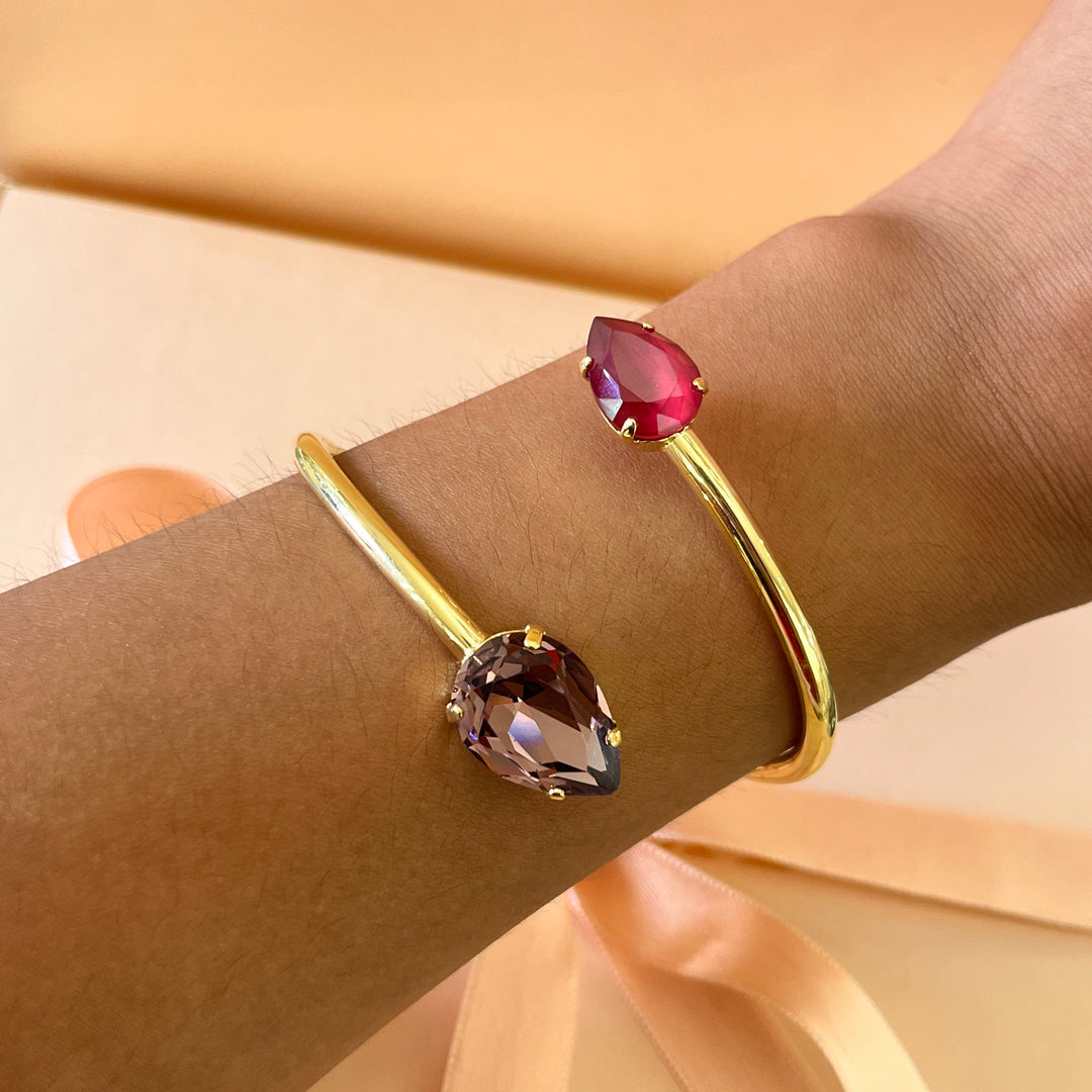 Shades of red and pink Swarovski crystals set