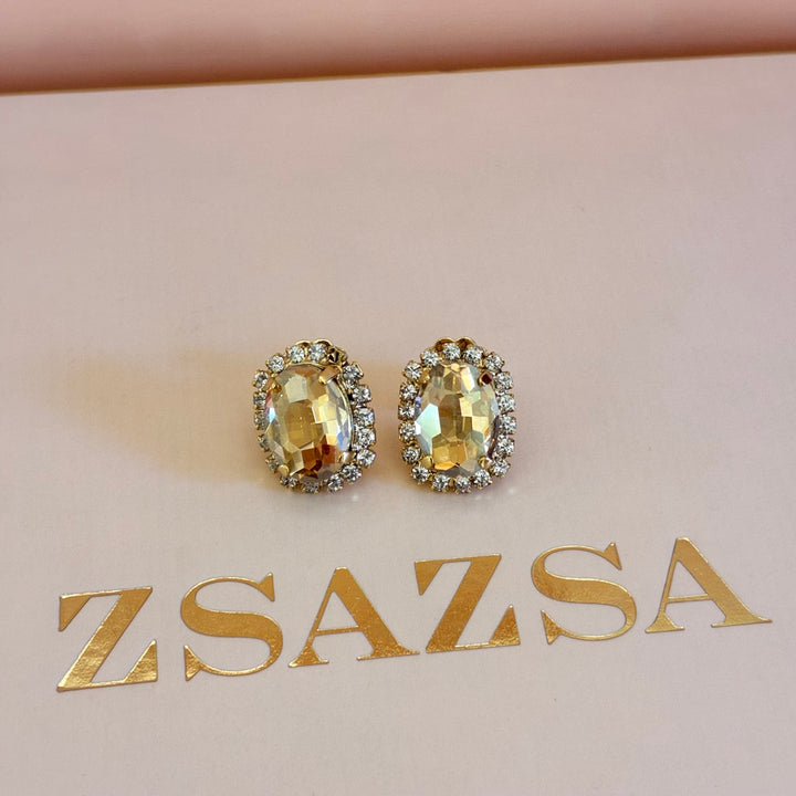 Champagne Oval gold plated pendant set