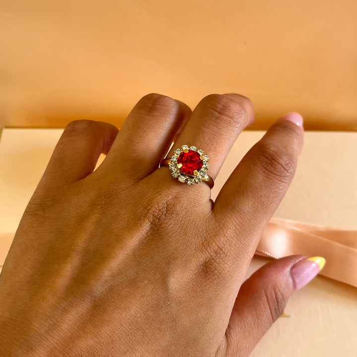 Red flower preciosa crystals set