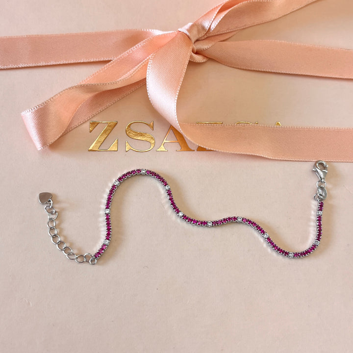 Fuchsia zircone bracelet