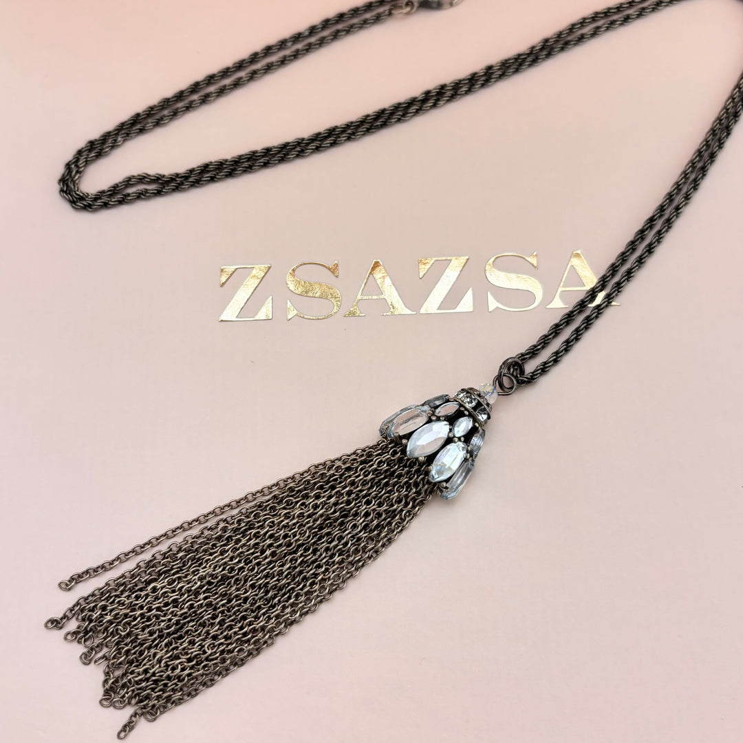 Long rhinestone necklace