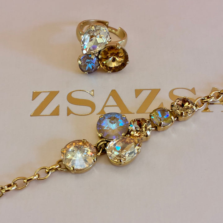 Bronze mixed shape Swarovski crystals set