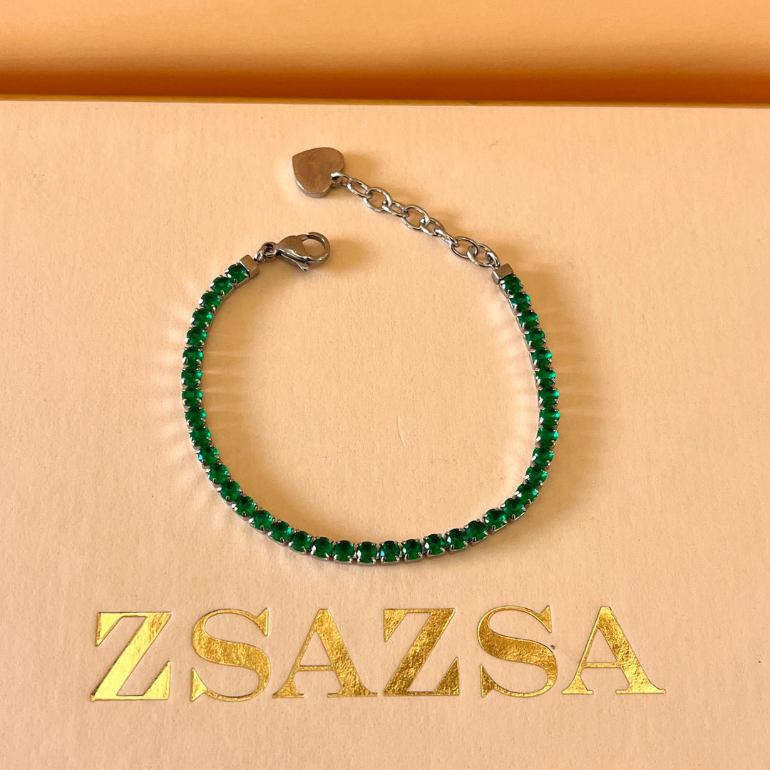 Dark green zircone bracelet