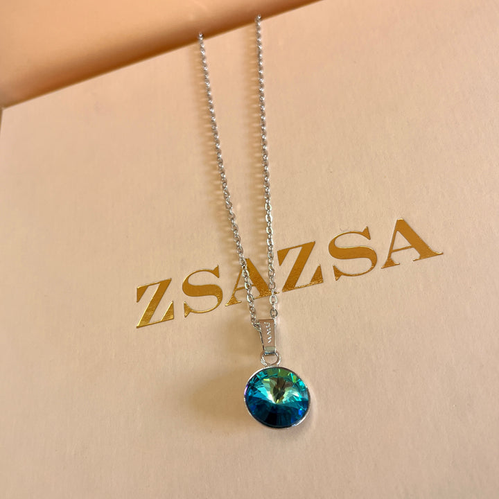 Iridescent verdemar Swarovski crystals pendant