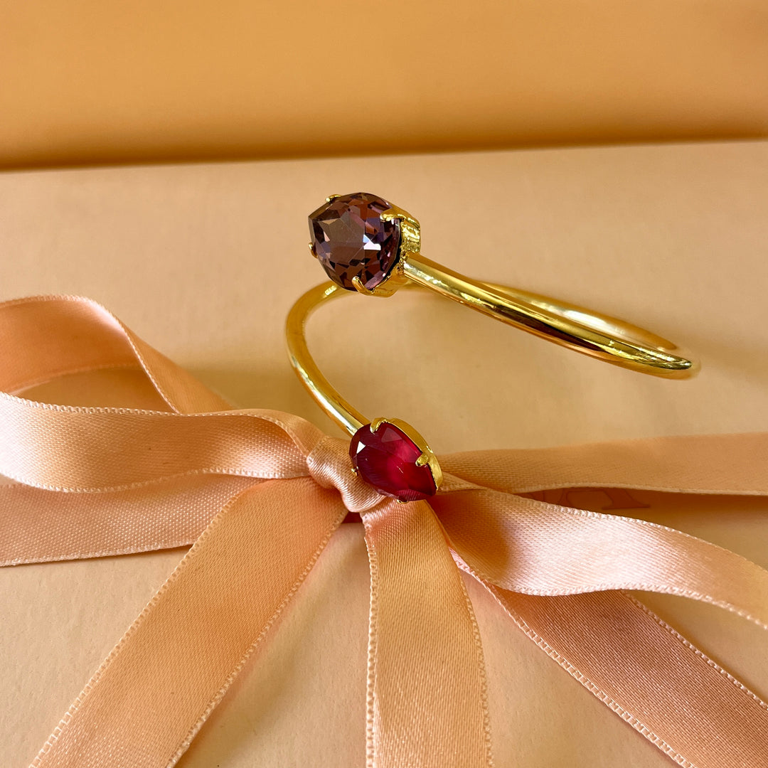 Shades of red and pink Swarovski crystals set