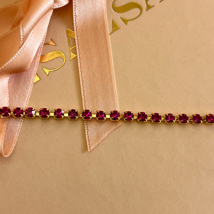 Fuchsia Swarovski crystals bracelet