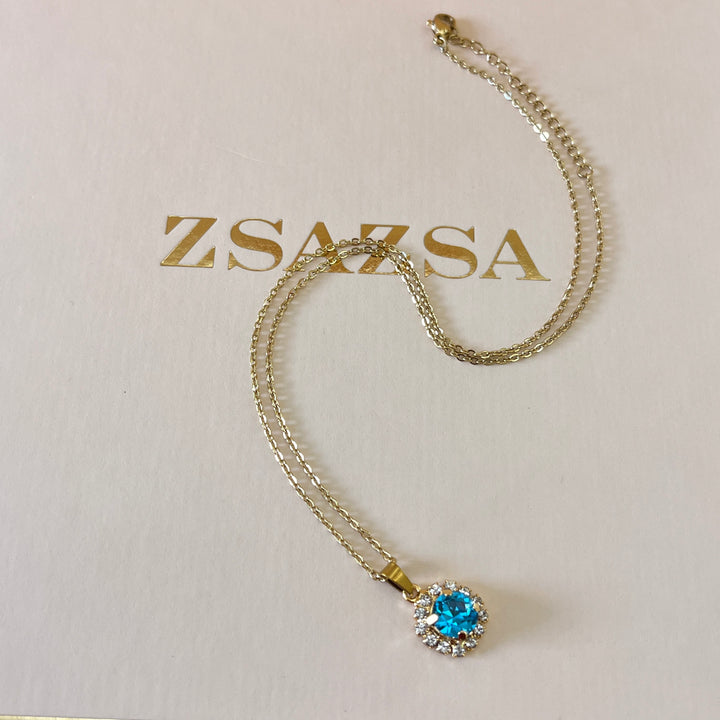 Turquoise Swarovski crystals set