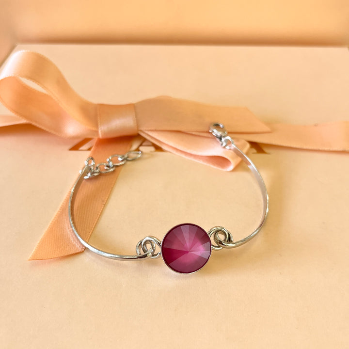 Fuchsia Swarovski crystals set