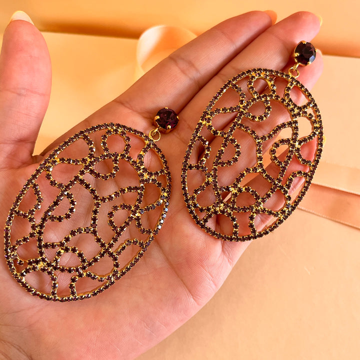 Purple preciosa crystals earrings