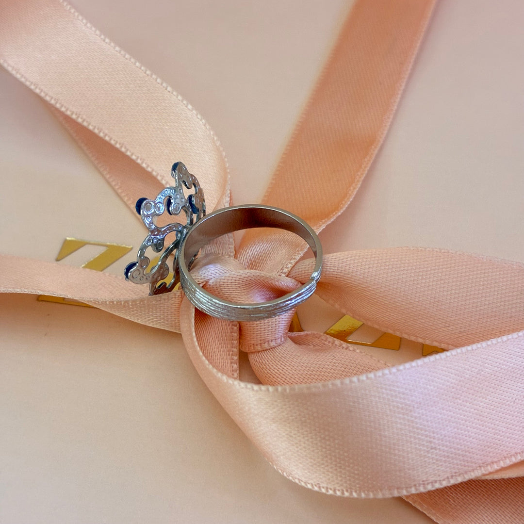 Handmade royal blue silver set