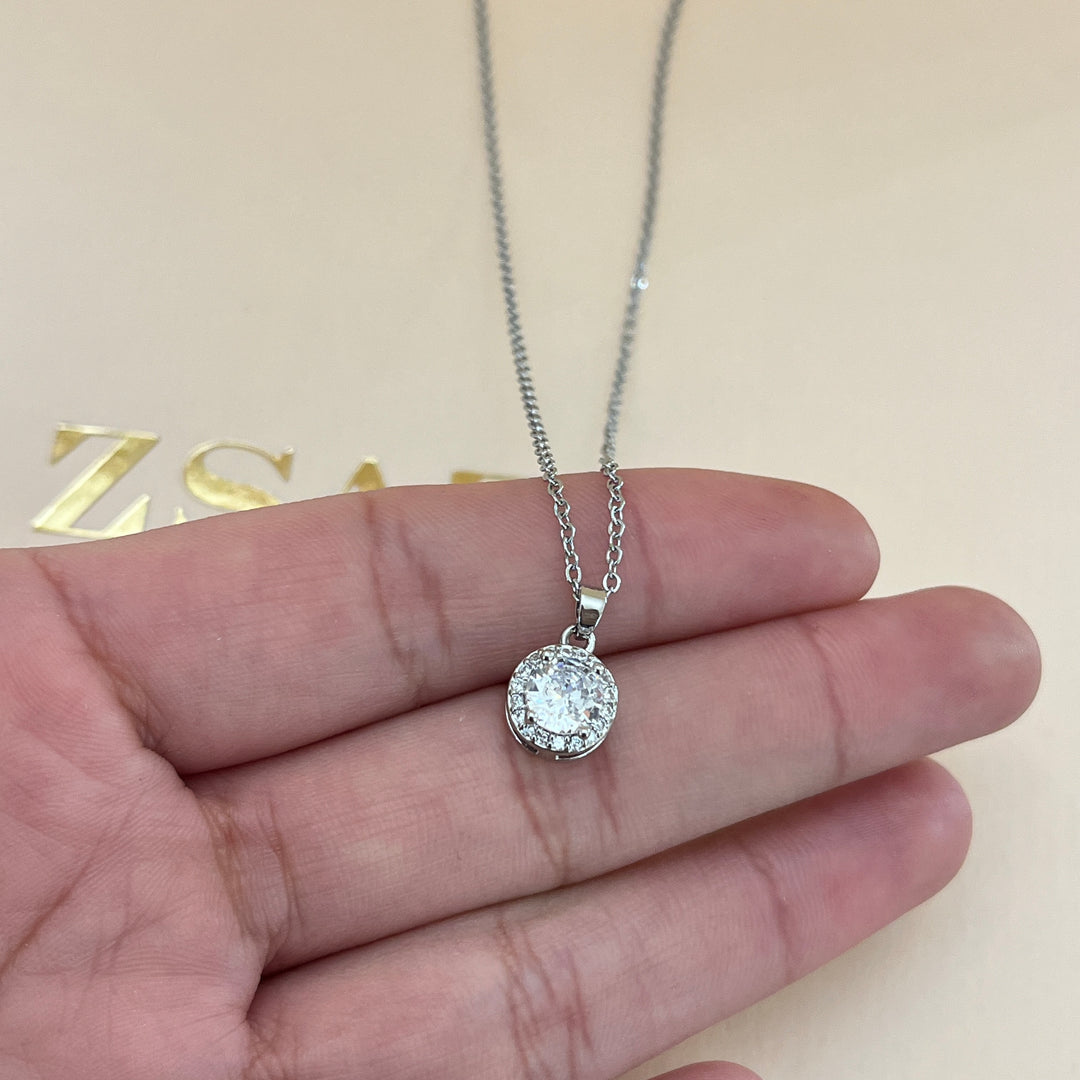 Silver zircone round set