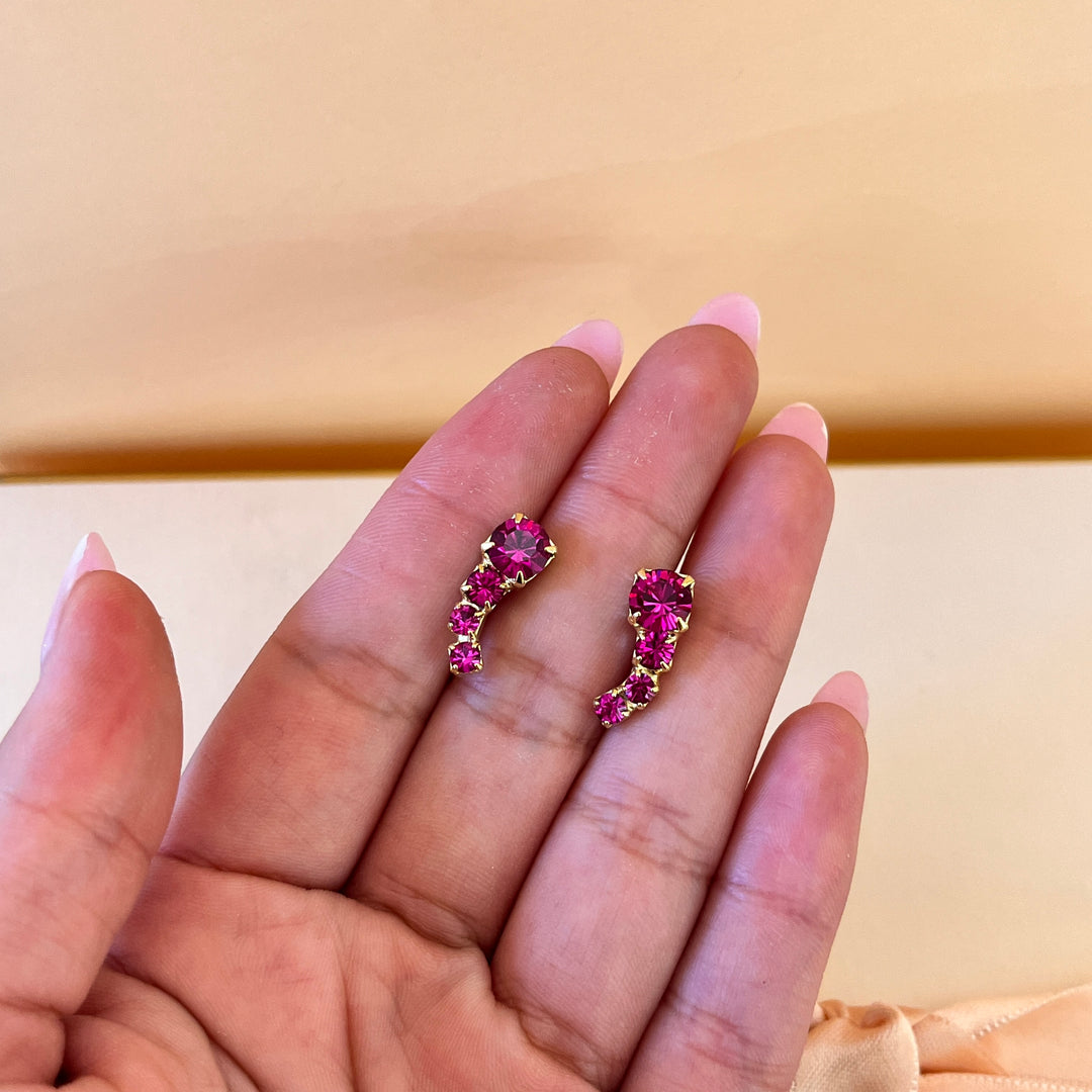 Fuchsia Swarovski crystals studs