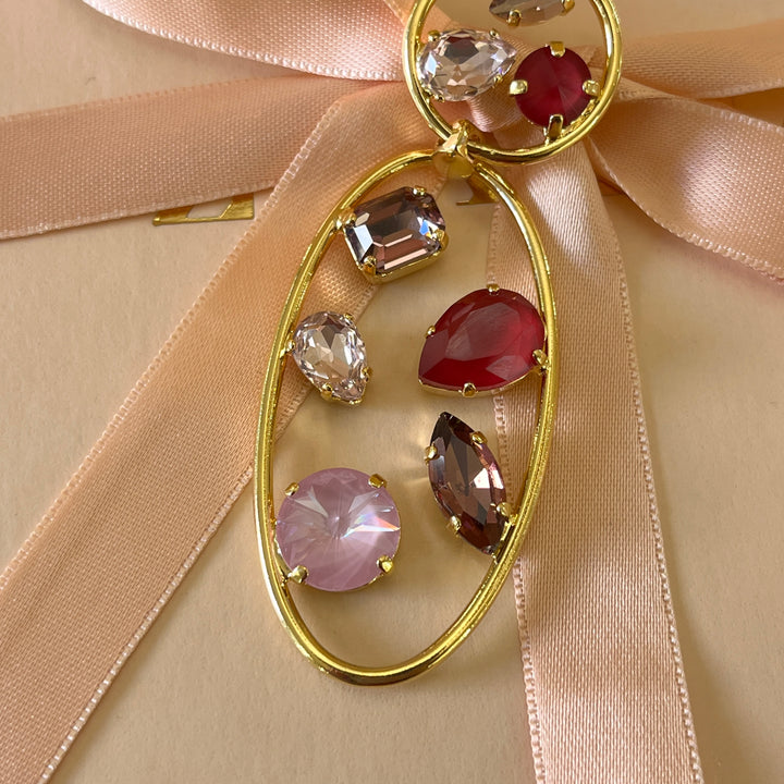 Shades of red and pink Swarovski crystals set