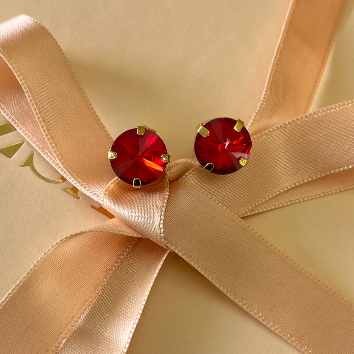 Red Swarovski Crystals studs