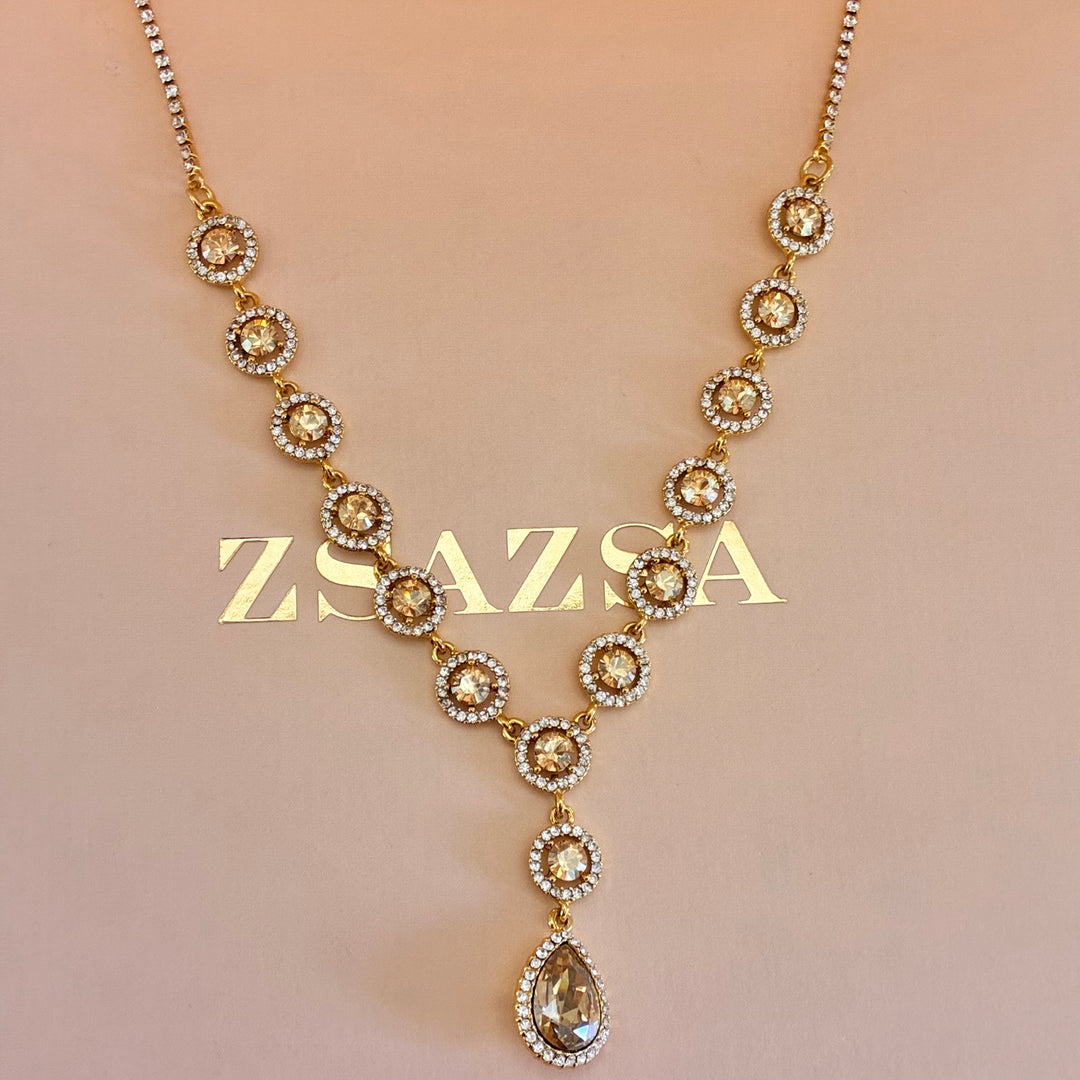 Round and teardrop champagne gold plated set
