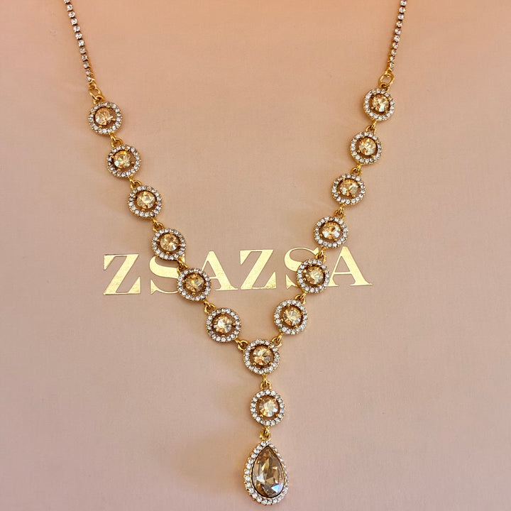 Round and teardrop champagne gold plated set