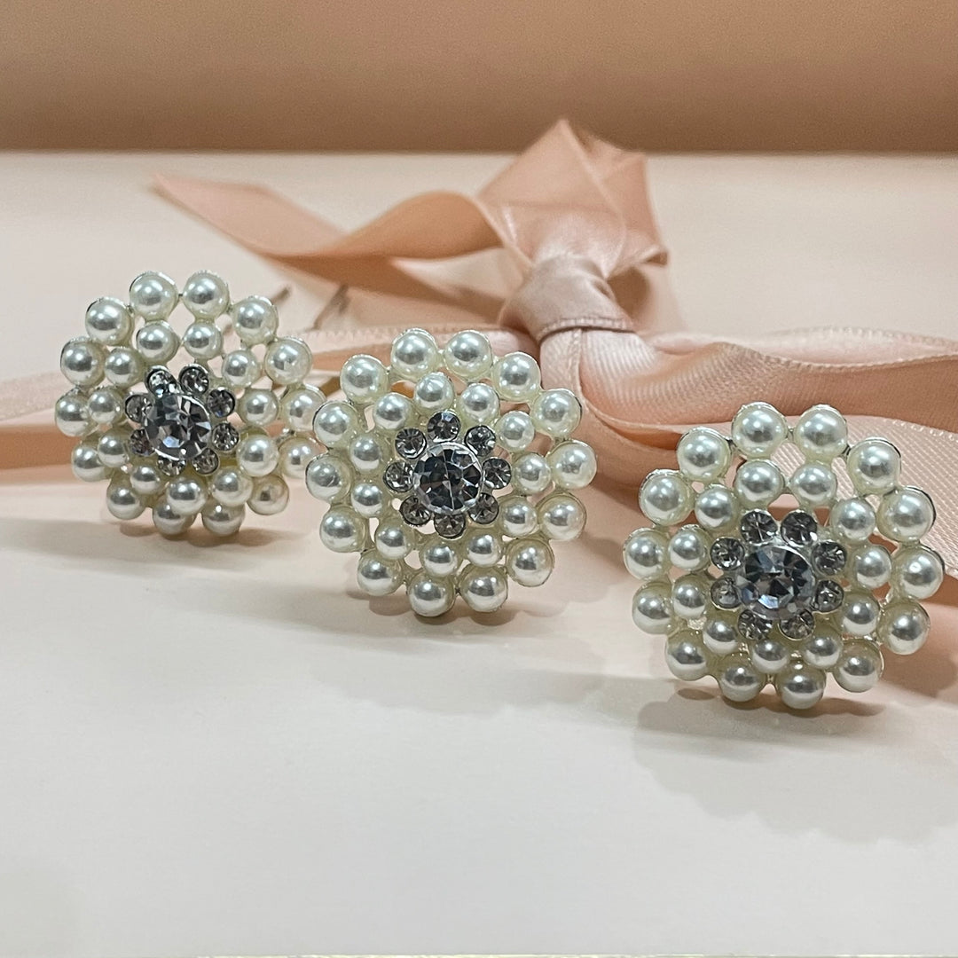 Pearl cluster hair pins set of 3