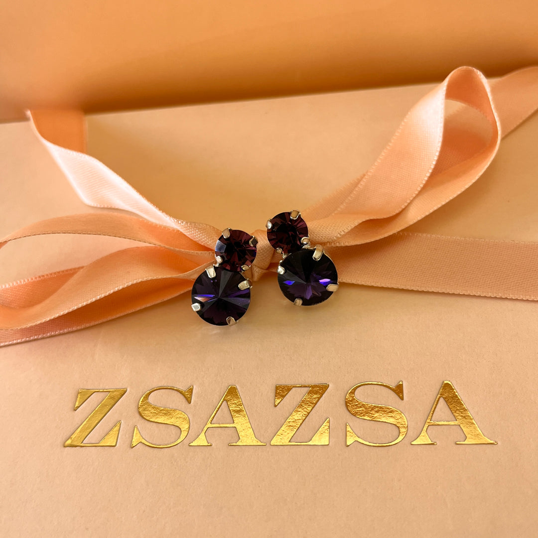 Purple preciosa crystals studs