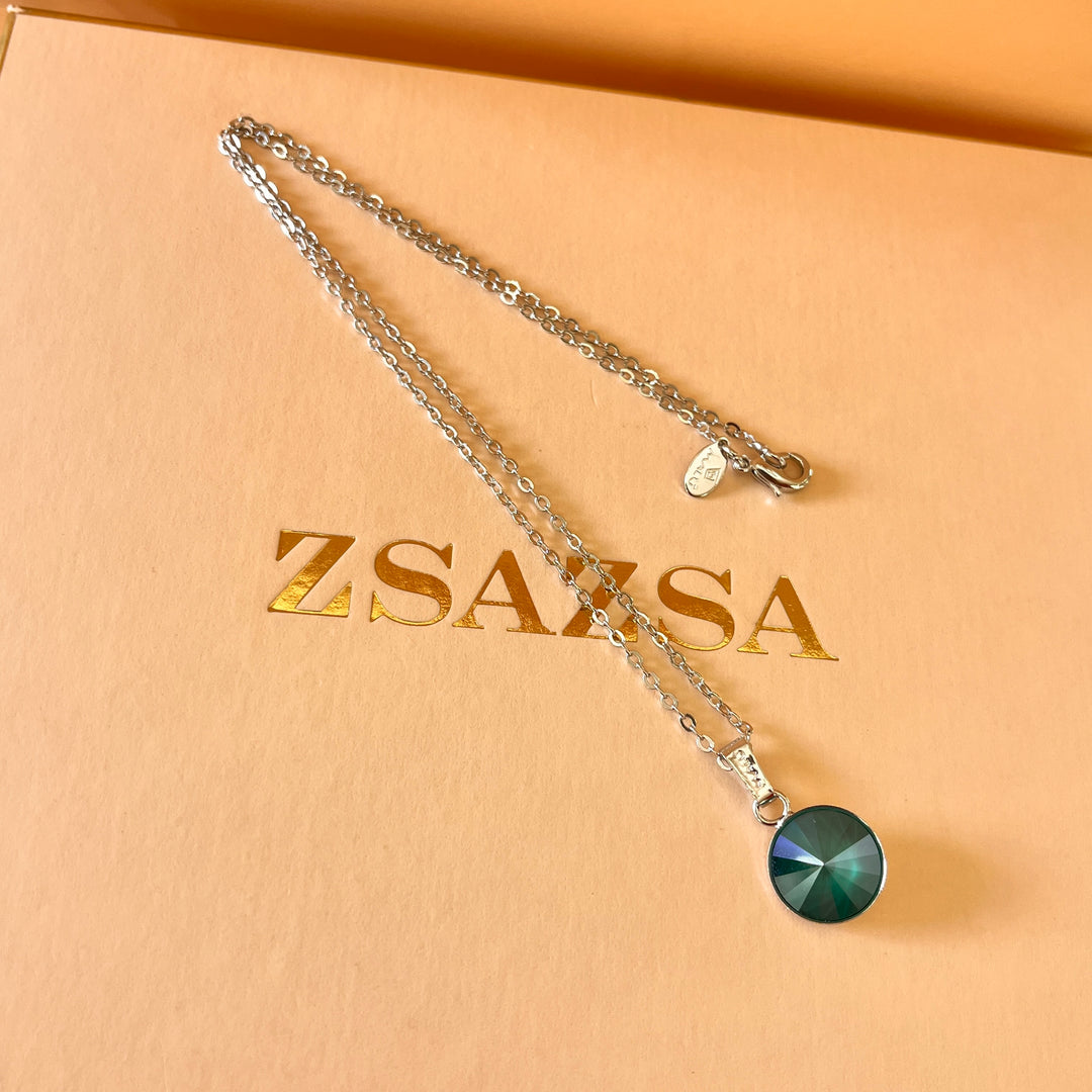 Dark green Swarovski crystals set