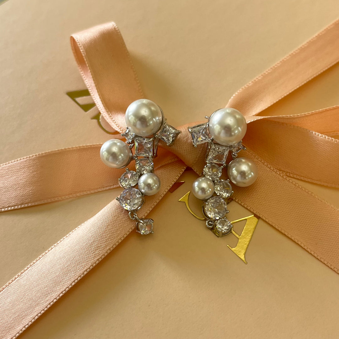 Zircone & pearls earrings
