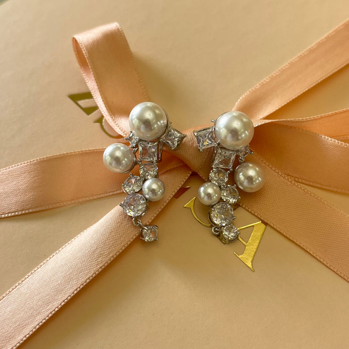 Zircone & pearls earrings
