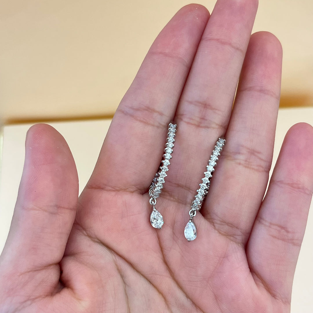 Silver zircone hoops