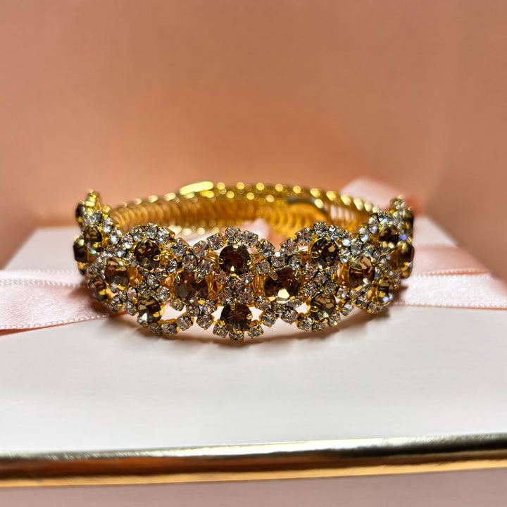Bronze Rhinestone gold plated bracelet