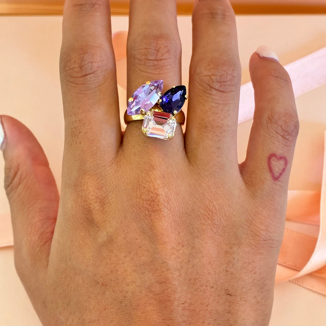 Shades of purple Swarovski crystals set