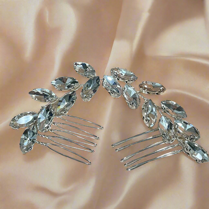 Silver Flexible marquise comb