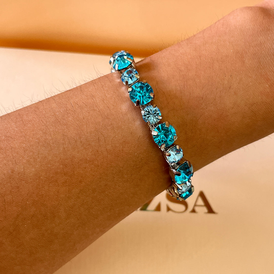 Turquoise Swarovski crystals bracelet