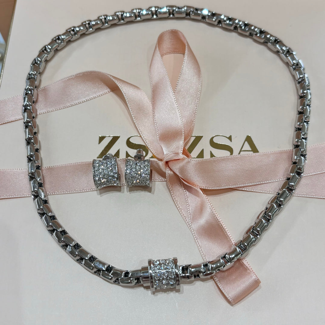 Rhinestone silver set