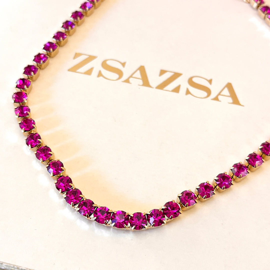 Fuchsia Swarovski crystals set