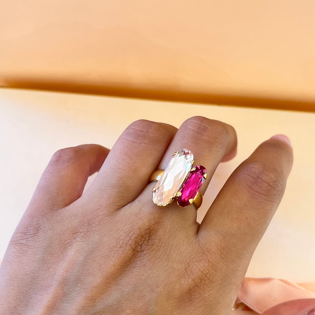 Pink & fuchsia Swarovski crystals set