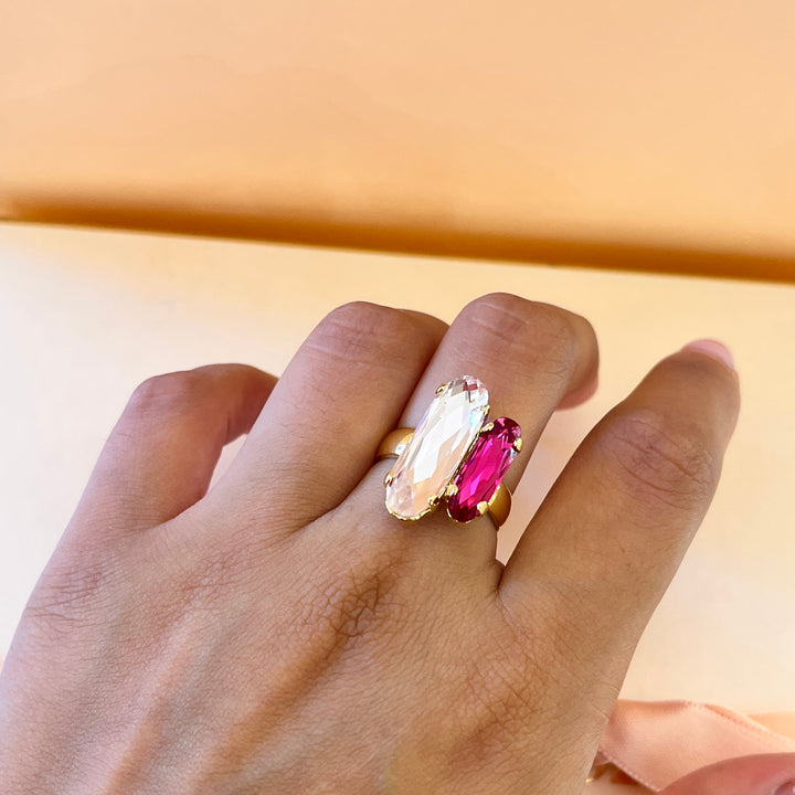 Pink & fuchsia Swarovski crystals set