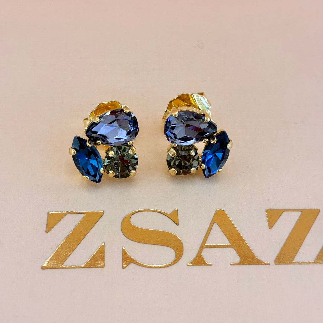 Mixed blue Swarovski crystals set