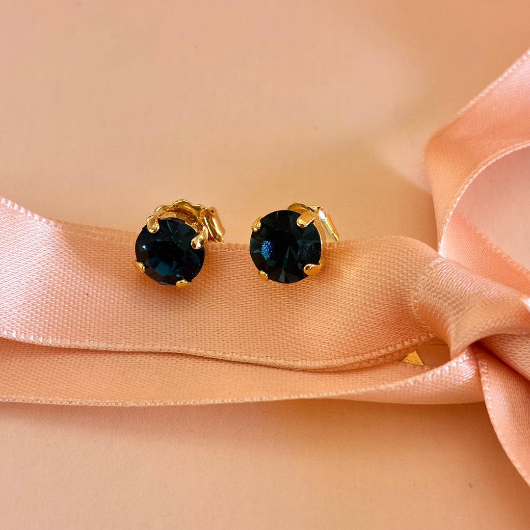 Navy blue preciosa crystals studs