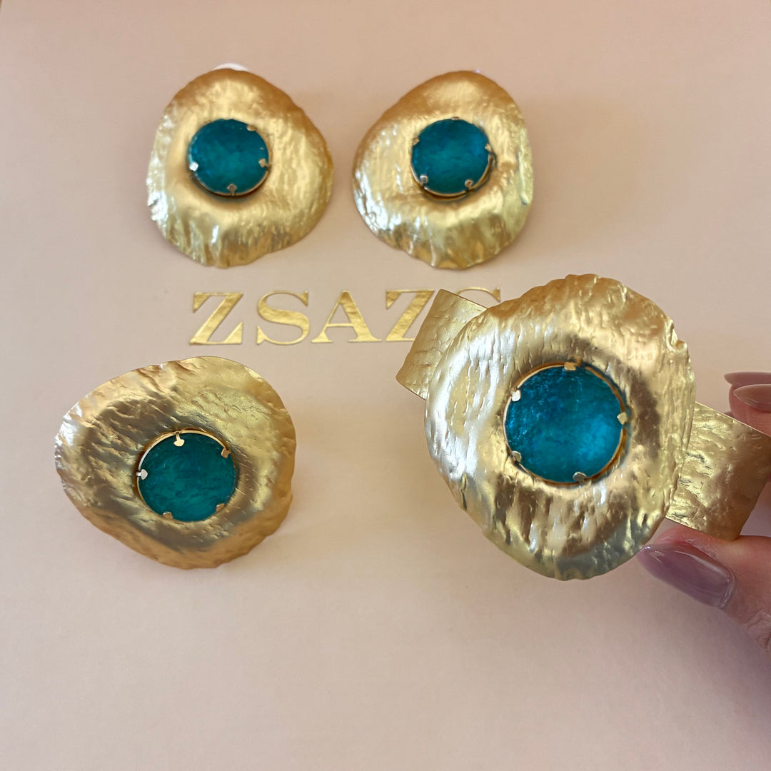 Handmade verdemar gold plated set