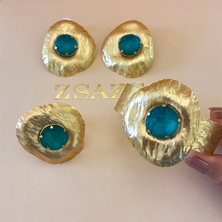 Handmade verdemar gold plated set